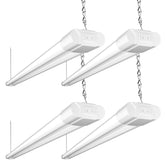 BBOUNDER four-pack linkable LED shop light front view for bright ceiling illumination.