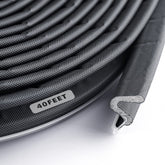 BBTO exterior door seal with V-shaped foam kerf for gap blocking