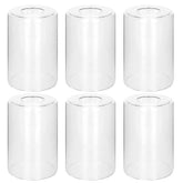 Bdrofn clear glass shade 6-pack closeup showing crystal clarity for bright, modern lighting