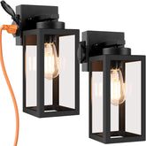 Bdrofn porch light outdoor wall lantern, front view enhances curb appeal and night visibility.