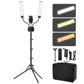 BeeMingle Selfie Light on extended 75-inch tripod for tall studio setups