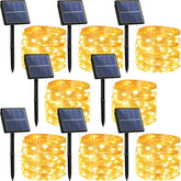 Beieverluck 8-pack solar fairy lights illuminate outdoor spaces with 264ft of twinkling glow