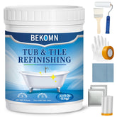 BEKOMN tub paint kit demonstrating a durable finish on bathroom tiles
