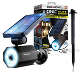 Bell+Howell Bionic Spotlight garden-lit view delivers bright, inviting nighttime ambiance for your yard