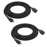 Belllights 2-pack 15ft extension cord with a weatherproof jacket for indoor use.