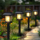 Benany solar pathway light with square lampshade for guided night paths
