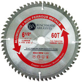 Benchmark Abrasives TCT blade cutting aluminum with clean edges.