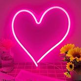 BerniceKelly pink heart neon sign bright wall decor for romantic ambience