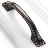 BEROSSA oil rubbed bronze pull on a 3-inch cabinet door offering a solid grip