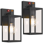BesLowe 2-pack motion sensor outdoor wall light front view shows modern porch lighting
