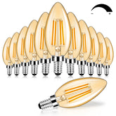 BesLowe dimmable E12 LED candles with amber glass for chandeliers