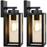 BesLowe outdoor wall light with metal frame for all-weather use.