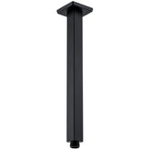BESTILL 12-inch matte black ceiling arm for durable rainfall showers