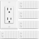 BESTTEN 15A receptacle front view in glossy white for clean, modern spaces.