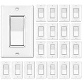 BESTTEN 20-pack single-pole decorator wall switch white with wallplate