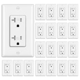 BESTTEN 20A decor wall outlet front view for stylish, safe kitchen and living space.