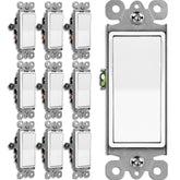 BESTTEN 3-way decorator switch in white enables multi-location lighting control.