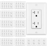 BESTTEN decorator outlet with wallplate demonstrating 20A power for home use