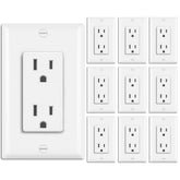 BESTTEN decorator outlet white front view providing reliable power for daily home use.