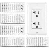 BestTEN decorator receptacle outlet with gloss white finish for a seamless wall look.