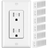 BESTTEN decorator receptacle front view with a sleek white finish for easy integration