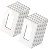 BESTTEN wall plate USWP4 glossy off-white angle view enhances outlet aesthetics.