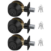 BESTTEN Keyed Alike Deadbolt front view shows durable matte black exterior hardware