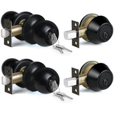 BESTTEN keyed-alike knob and deadbolt set for matte black exterior doors