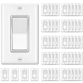 BESTTEN single pole decorator wall switch with white paddle for smooth, quiet operation.