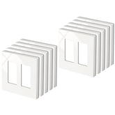 BESTTEN two-gang screwless wall plate with off-white finish for a seamless look.