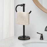 BESy 17-inch towel bar stand, front view, sturdy base for upright towels.