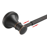 BESy adjustable bronze towel bar 16-26 inch in action for flexible bathroom setup