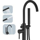 Besy freestanding tub filler with arch spout for easy bath filling