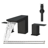BESy matte black bathroom faucet with 3 holes for balanced water distribution and style.