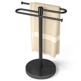 Bethom hand towel stand with black stainless finish for a neat countertop.