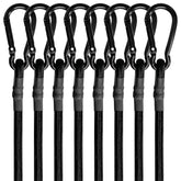 BEXSLE 8mm-24in bungee cord with carabiners for secure outdoor fastening.