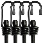 BEXSLE bungee cords with hooks in a 4-pack for secure outdoor bundling