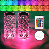 BGFHome crystal table lamp with RGB color-changing lights enhances mood and focus.