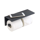 BGL 304 stainless double holder with matte black finish for durable bathroom organization.