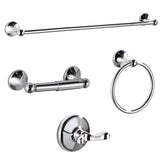 BGL bathroom hardware set in chrome shows four pieces for cohesive organization