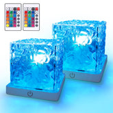 Bgmonster shower light with cubic crystal shade casts calming water ripple patterns overhead.