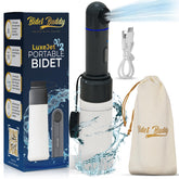 Bidet Buddy LuxeJet bottle setup enables travel-friendly cleansing on the go.