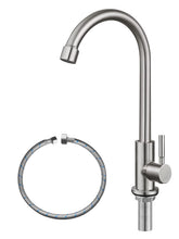 Bifordo cold water faucet with double-sink swivel for versatile kitchen tasks.