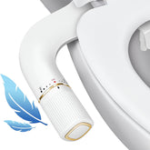 BIGCOW ultra-slim bidet attachment with dual nozzle for seamless toilet integration.