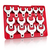 BILITOOLS jumbo crowfoot wrench set assembled for versatile tasks in tight spaces.