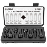 BILITOOLS 8-piece XZN socket set shown with 1/2 inch drive for high-torque tasks.