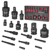 Bilitoools socket adapter set front view showing compact versatility for projects