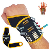 BINYATOOLS magnetic wristband with magnets holds screws and nails securely.