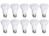 Bioluz LED BR20 bulb closeup shows warm 3000K glow with 90 CRI clarity, ideal for ambiance.