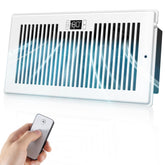 BIOWIND Quiet Register Booster Fan front view with compact aluminum frame for even HVAC airflow.